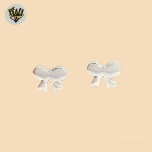 (2-3228-1) 925 Sterling Silver - Bow Stud Earrings.