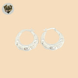 (2-4134) 925 Sterling Silver - Carved Chunky Hoops.