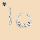 (2-4083) 925 Sterling Silver - Wavy Hoops.