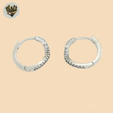 (2-4142-1) 925 Sterling Silver -Zircon Huggies.