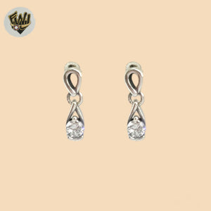 (2-3178) 925 Sterling Silver - Zircon Dangle Earrings.