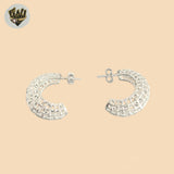 (2-4100-1) 925 Sterling Silver - Carved Half Hoops.