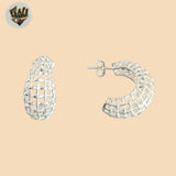 (2-4100-1) 925 Sterling Silver - Carved Half Hoops.