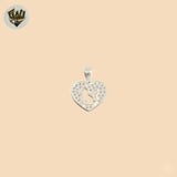 (2-1533) 925 Sterling Silver - Heart Pendants.