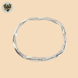 (2-0631) 925 Sterling Silver - 5mm Wavy Bangle - 2.5"