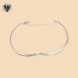 (2-0647) 925 Sterling Silver - 5mm Plain Bangle - 2.5''