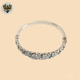 (2-0653) 925 Sterling Silver - 15.5mm Carved Bangle - 2.5"