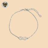 (2-0352-2) 925 Sterling Silver - 1.5mm Link Infinity Bracelet.