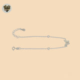 (2-0352-1) Plata de ley 925 - Pulsera de eslabones con forma de pata de 1 mm.