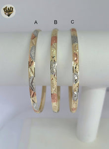 (1-4013-2) Gold Laminate - 4mm Three Tones Bangles - Dozen - BGO