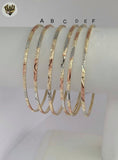 (1-4017) Gold Laminate - 2mm Three Tone Bangles - Dozen - BGO