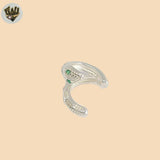 (2-4305) 925 Sterling Silver - Snake Cuff Earrings.