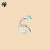 (2-4305) 925 Sterling Silver - Snake Cuff Earrings.