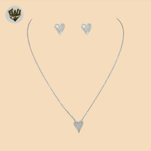 (2-6367-1) 925 Sterling Silver - 1mm Link Heart Set - 16"