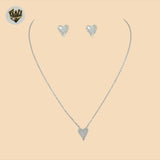 (2-6367-1) 925 Sterling Silver - 1mm Link Heart Set - 16"