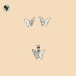 (2-6368) 925 Sterling Silver - Butterfly Set.