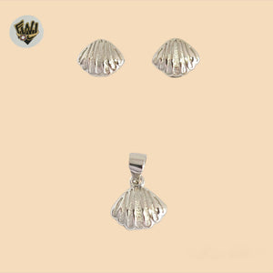 (2-6764) Plata de Ley 925 - Conjunto de Conchas de Playa.