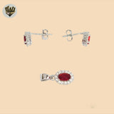 (2-6334-1) 925 Sterling Silver - Pink Zircon Set.