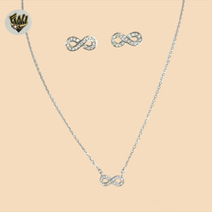 (2-66023) 925 Sterling Silver - 1mm Link Infinity Set - 16.5"