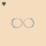 (2-4226-1) 925 Sterling Silver - Pearl Huggies.