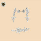 (2-6392) 925 Sterling Silver - Zircon Flower Set.