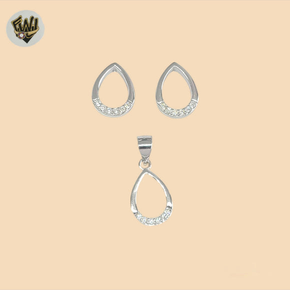 (2-6379) 925 Sterling Silver - Teardrop Set.