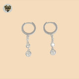 (2-4225) 925 Sterling Silver - Zircon Charms Huggies.