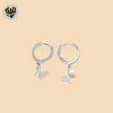 (2-4281) 925 Sterling Silver - Butterfly Charms Huggies.