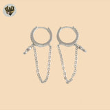 (2-4201) 925 Sterling Silver - Zircon Charms Huggies.