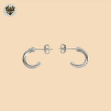 (2-4209) 925 Sterling Silver - Zircon Half Hoops.