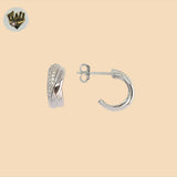 (2-4209) 925 Sterling Silver - Zircon Half Hoops.