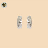 (2-4209) 925 Sterling Silver - Zircon Half Hoops.