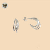 (2-4284) 925 Sterling Silver - Triple Half Hoops.