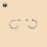 (2-4201-1) 925 Sterling Silver - Zircon Half Hoops.