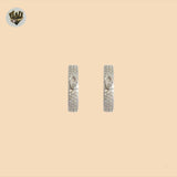 (2-4201-1) 925 Sterling Silver - Zircon Half Hoops.