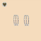 (2-4166) 925 Sterling Silver - Triple Half Hoops.