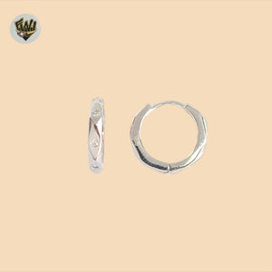 (2-4280) 925 Sterling Silver - Zircon Huggies.