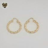 (1-2702-1) Gold Laminate- Twisted Hoops - BGO