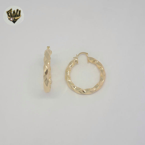 (1-2702-1) Gold Laminate- Twisted Hoops - BGO