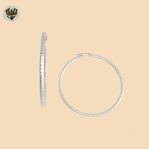 (2-4078) 925 Sterling Silver - Diamond Cut Hoops.