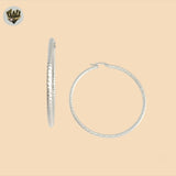 (2-4078) 925 Sterling Silver - Diamond Cut Hoops.