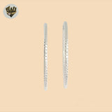 (2-4078) 925 Sterling Silver - Diamond Cut Hoops.