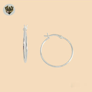 (2-4009) 925 Sterling Silver - Plain Round Hoops.