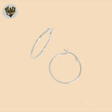 (2-4009) 925 Sterling Silver - Plain Round Hoops.