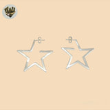 (2-4110) 925 Sterling Silver - Star Half Hoops.