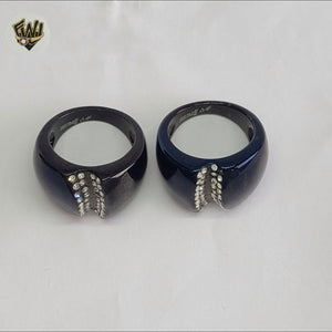 (4-0078) Acero inoxidable - Anillo para hombre con circonitas talladas.