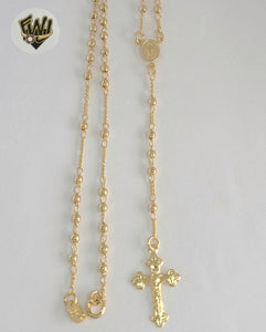 (1-3326-1) Gold Laminate - 2.5mm Miraculous Rosary Necklace - 18" - BGF.