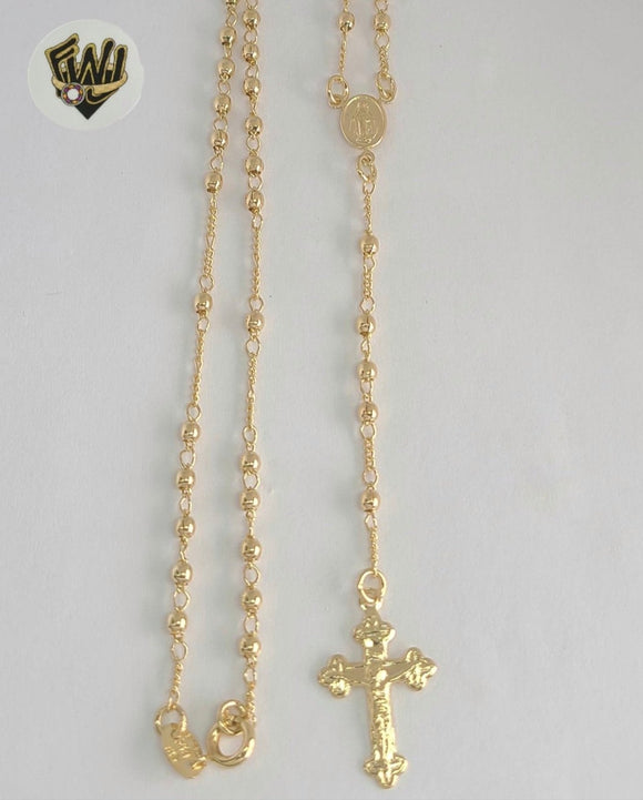 (1-3326-1) Gold Laminate - 2.5mm Miraculous Rosary Necklace - 18