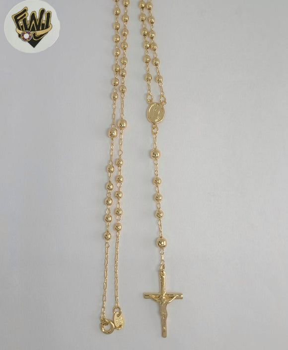 (1-3331-2) Gold Laminate - Guadalupe Rosary Necklace - 22