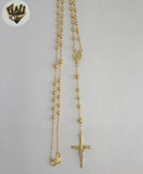 (1-3331-1) Laminado de oro - Collar Rosario Virgen de Guadalupe de 6 mm - 24" - BGF.